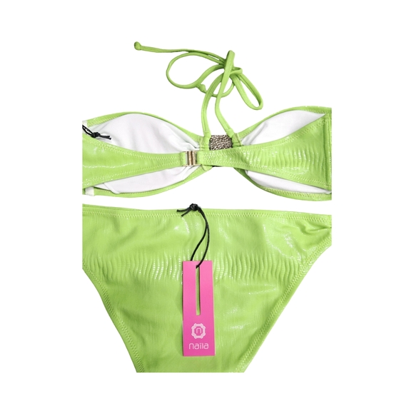 1 NWOT Naika Green Bikini Set with Rh - Picture 3 of 10
